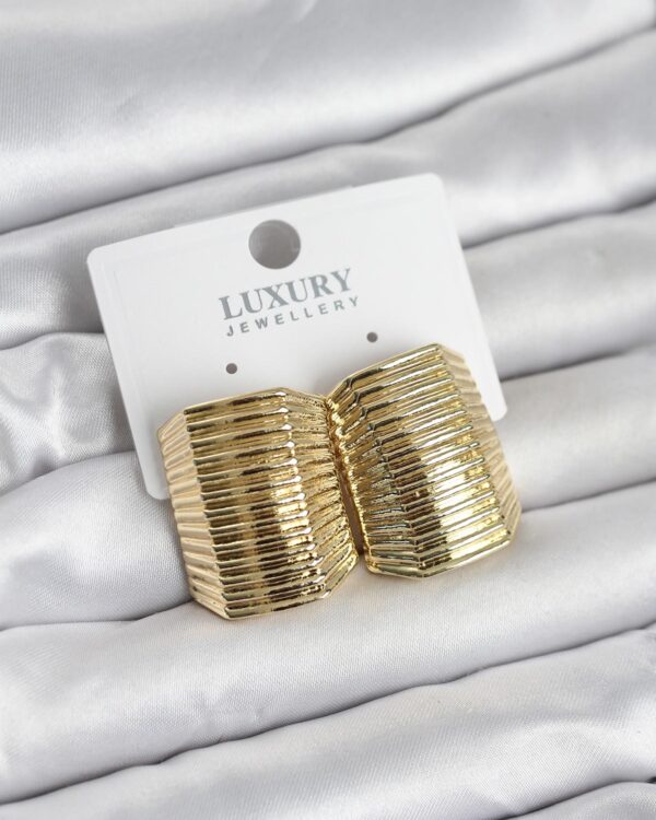 Gold Renk Vintage Esintili Statement Küpe