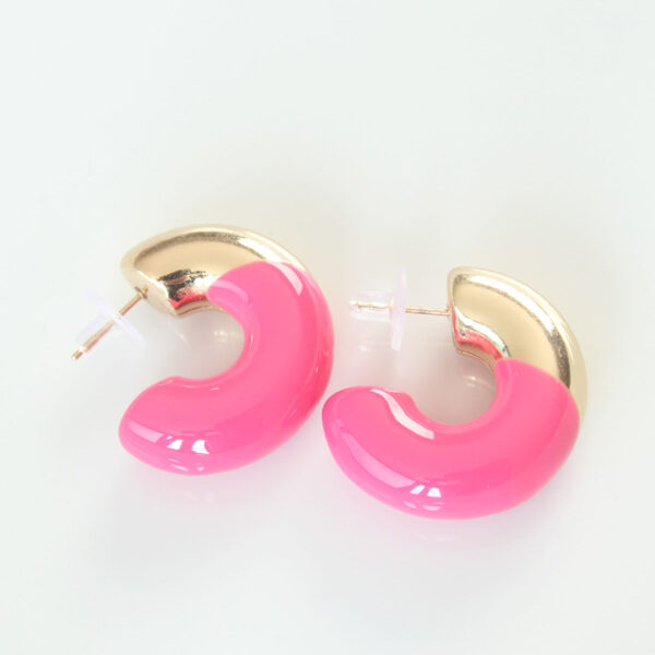 CCB Pembe Gold Çift Renk Küpe