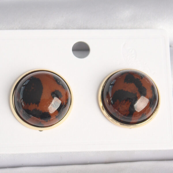Gold Renk 3D Daire Leopar Model Küpe
