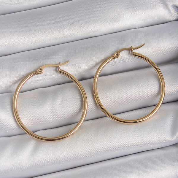 316 Çelik Gold Renk 33 mm Halka Model Küpe