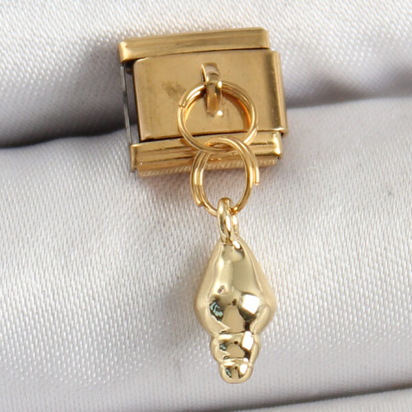 Çelik Sallantılı Deniz Kabuğu Model Gold Renk Nomination Charm