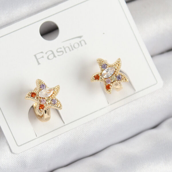 Zirkon Taşlı Yıldız Model Gold Renk Çocuk Küpe
