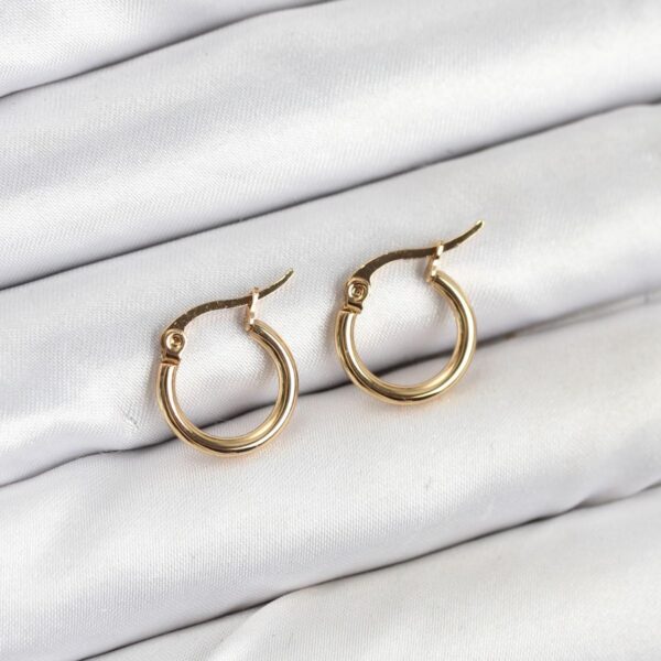 Çelik Gold Renk 12 mm Halka Küpe