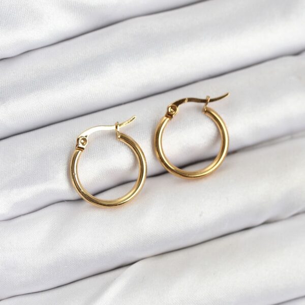 Çelik Gold Renk 15 mm Halka Küpe