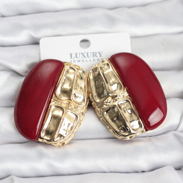 Bordo Renk Vintage Küpe