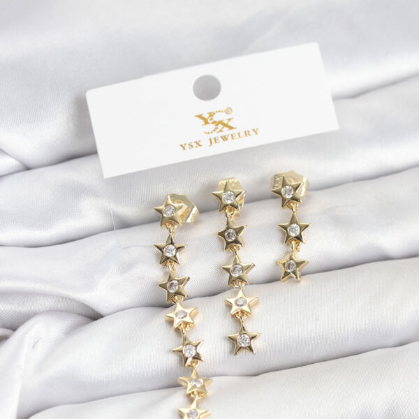 Gold Renk Yıldız Model YSX Trio Küpe Seti
