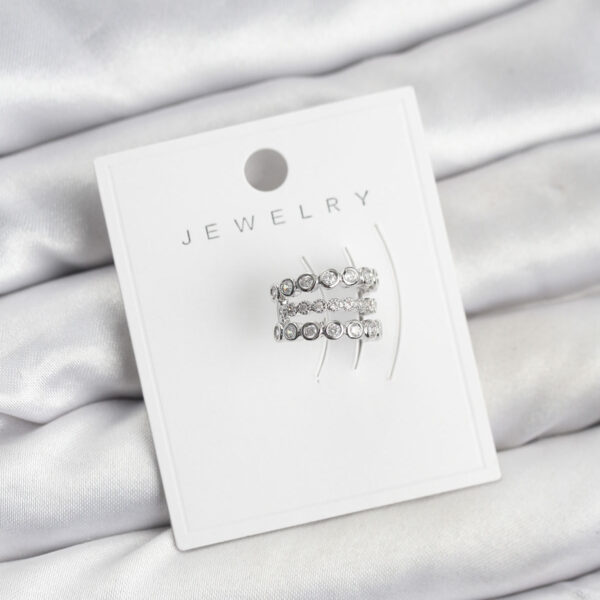 Gümüş Renk Zirkon Taşlı Kıkırdak Earcuff Küpe
