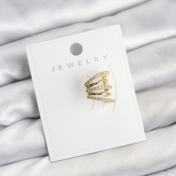 Gold Renk Zirkon Taşlı Kıkırdak Earcuff Küpe