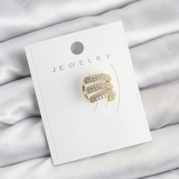 Gold Renk Zirkon Taşlı Earcuff Kıkırdak Küpe