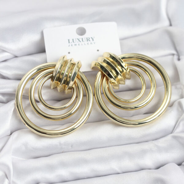 Gold Renk Halka Model Vintage Küpe