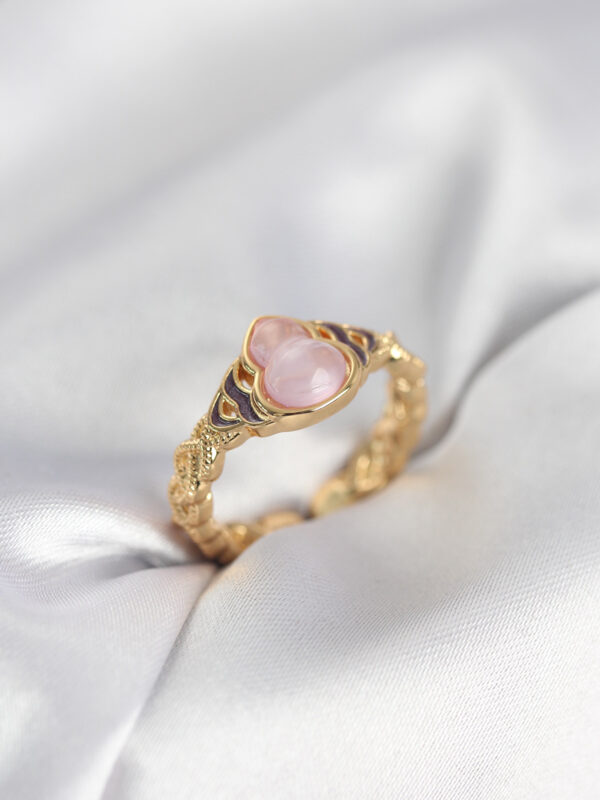 Gold Renk Pembe Damla Model Yüzük