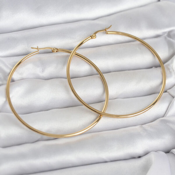 Çelik Gold Renk 60 mm Halka Küpe