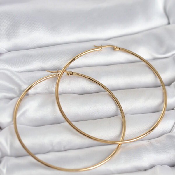 Çelik Gold Renk 70 mm Halka Küpe