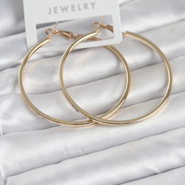Gold Renk Köşeli Kenar Halka 54 mm Küpe