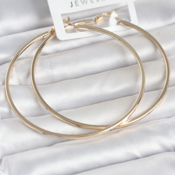 Gold Renk Köşeli Kenar Halka 72 mm Küpe