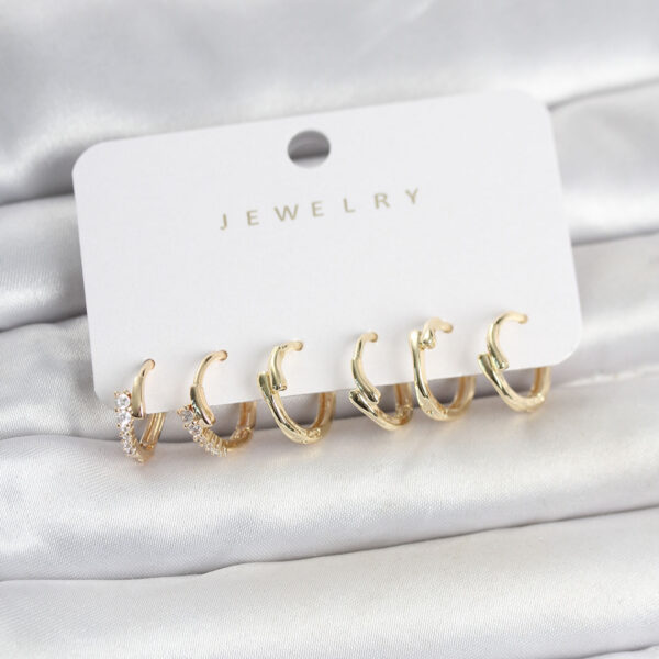 Gold Renk Botega Model Küpe Seti