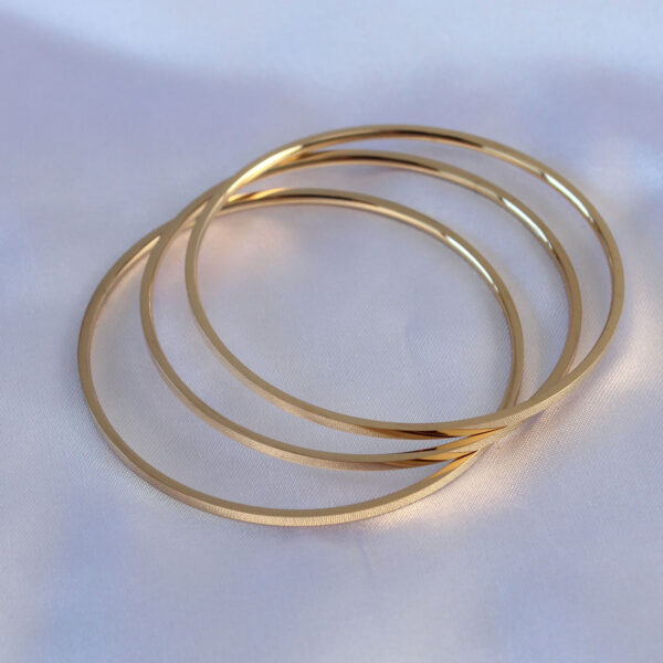 Çelik Gold Renk 3'lü Ajda Model 60 mm Bilezik