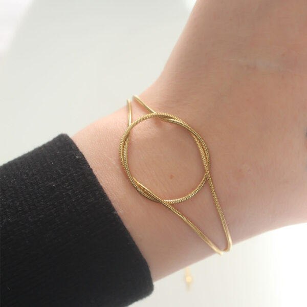 Çelik Gold Renk Düğüm Model Bileklik