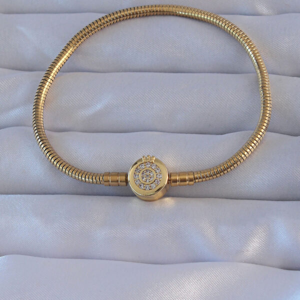 Gold Renk Zirkon Taşlı Charm Bileklik