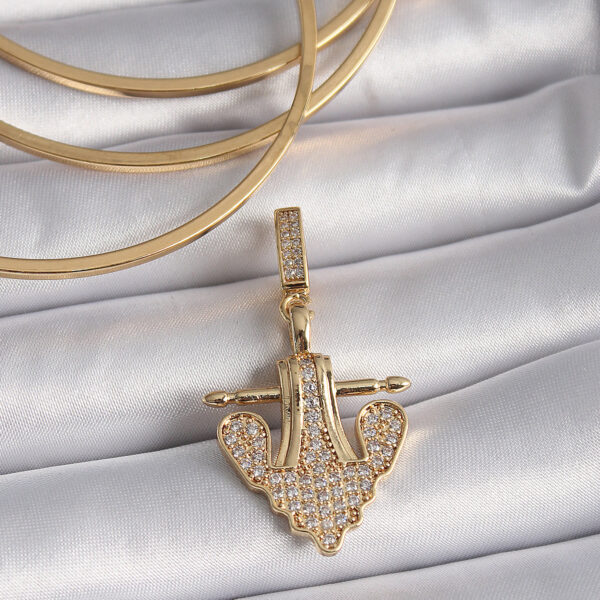 Gold Renk Zirkon Taşlı Çapa Model Ajda Charm