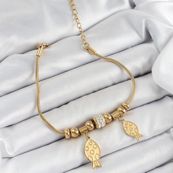 Çelik Gold Renk Balık Model Bileklik