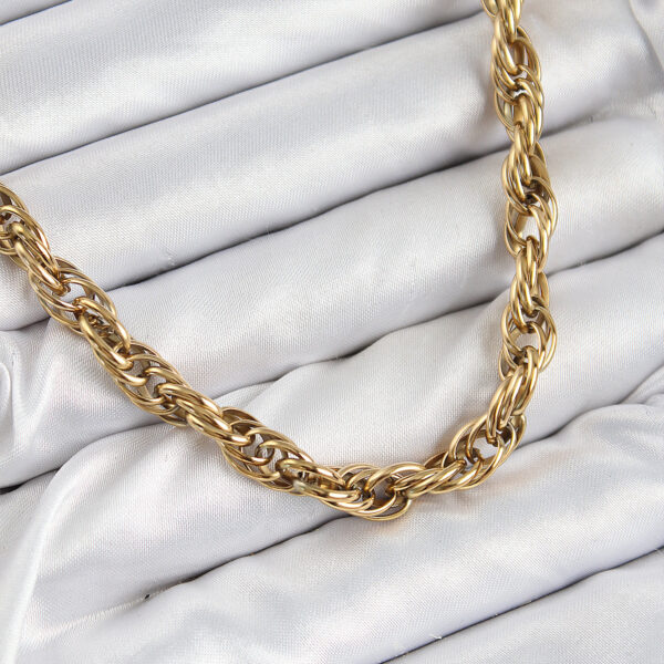 Çelik Halat Model Gold Renk Kolye