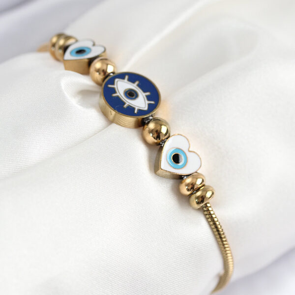 Çelik Göz Charm Model Gold Renk Bileklik
