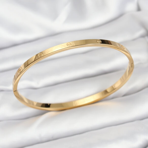 Çelik Gold Renk 65 mm İnce Kelepçe Bileklik