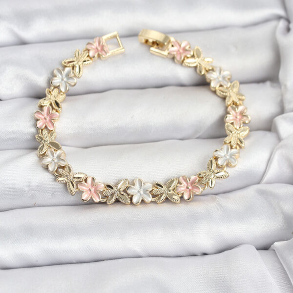 Lotus Model Gold ve Pembe Renk Bileklik