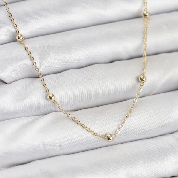 Gold Renk Top Zincirli Kolye