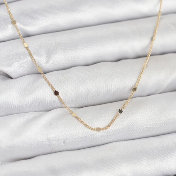 Gold Renk Ezme Pul Model 60 cm Kolye
