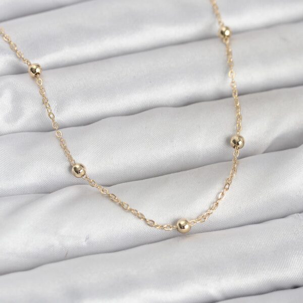 Gold Renk Top Zincirli 60 cm Kolye