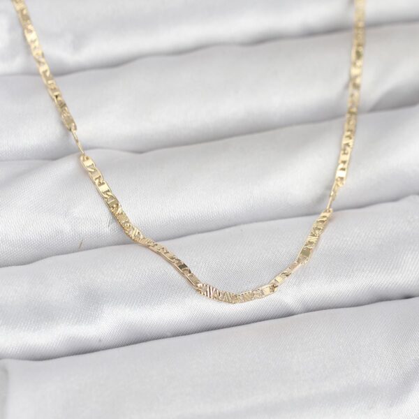 Gold Renk Yassı Zincir Model 60 cm Kolye