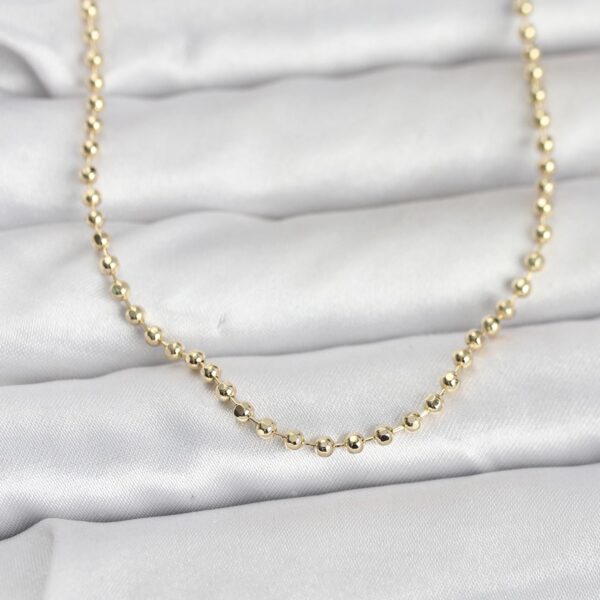 Gold Renk Top Zincirli Model 60 cm Kolye