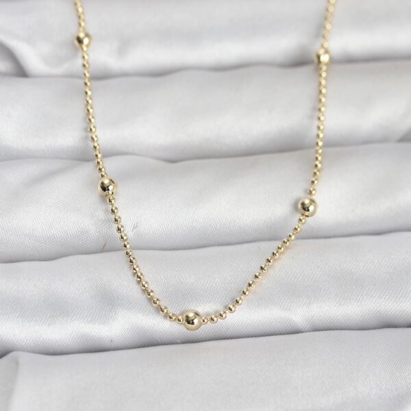 Gold Renk Top Zincir 60 cm Kolye