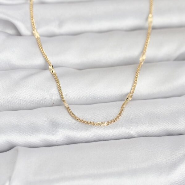 Gold Renk Lazer Puntalı Model 60 cm Kolye
