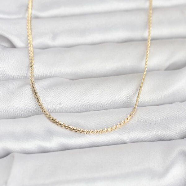 Gold Renk Yassı Zincir Model 60 cm Kolye