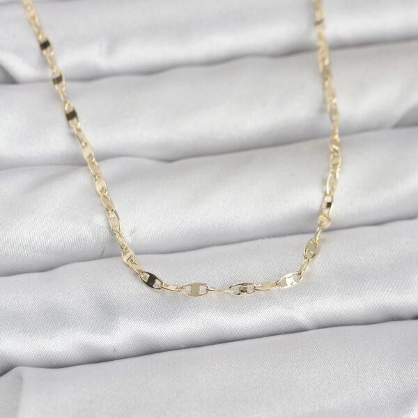 Gold Renk Yassı Gemici Zincir Model 60 cm Kolye