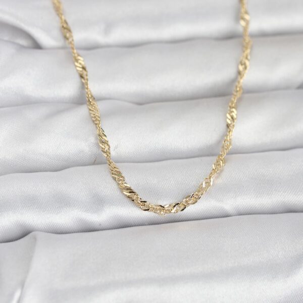 Gold Renk Burgu Yassı Model 60 cm Kolye