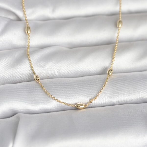 Gold Renk Damla Topçuk Model Zincirli 60 cm Kolye