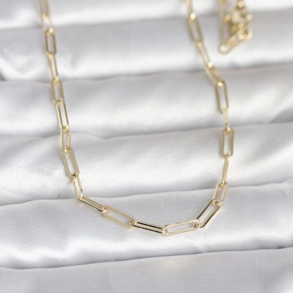 Gold Renk Ataç Zincirli Model 60 cm Kolye