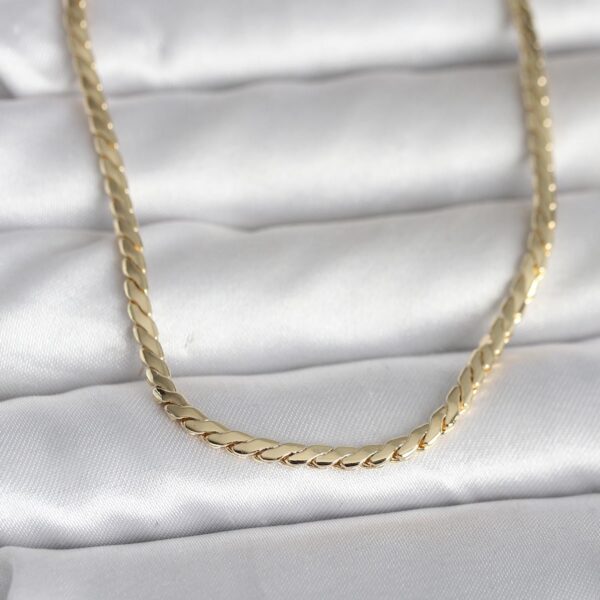Gold Renk Yassı Model 60 cm Kolye