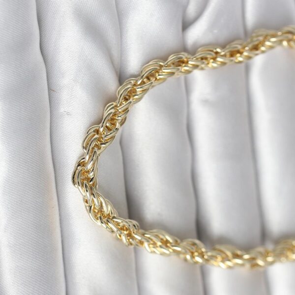 Gold Renk Kalın Burgu Zincirli Model 60 cm Kolye