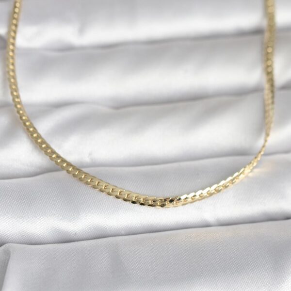 Gold Renk Yassı Zincir Model 45 cm Kolye