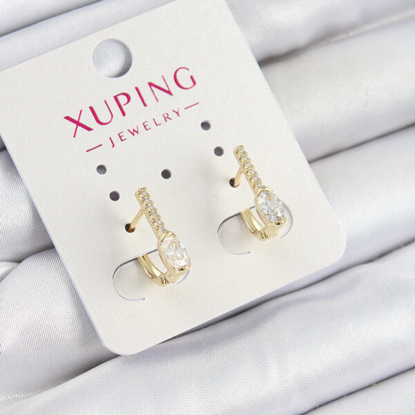 Xuping Zirkon Taşlı I Model Gold Renk Küpe