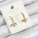 Xuping Zirkon Taşlı I Model Gold Renk Küpe