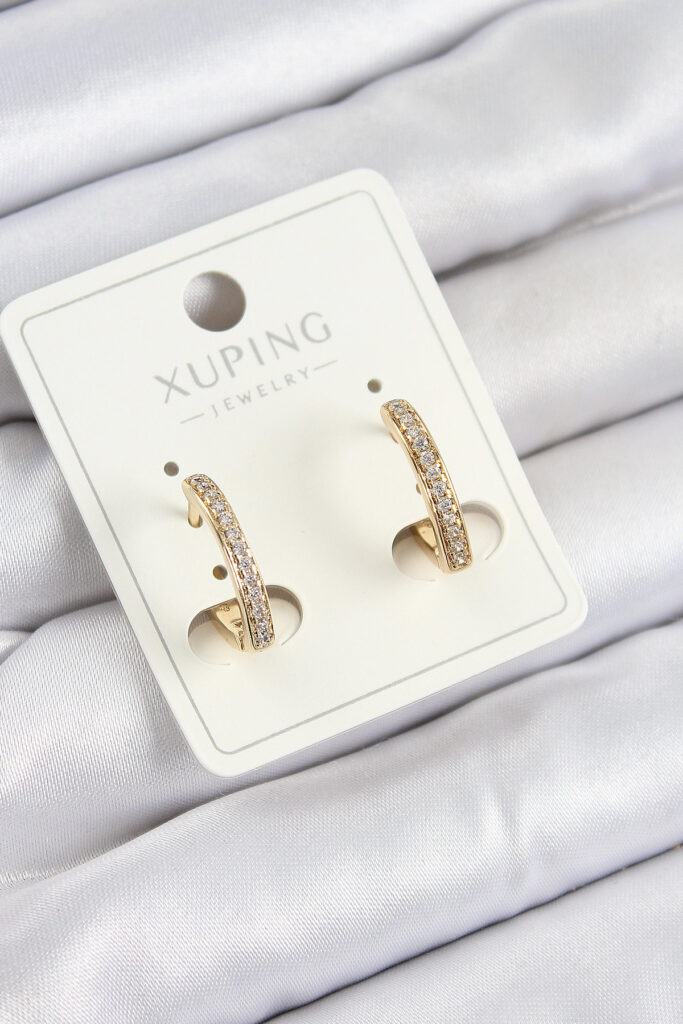 Xuping Zirkon Taşlı I Model Gold Renk Küpe