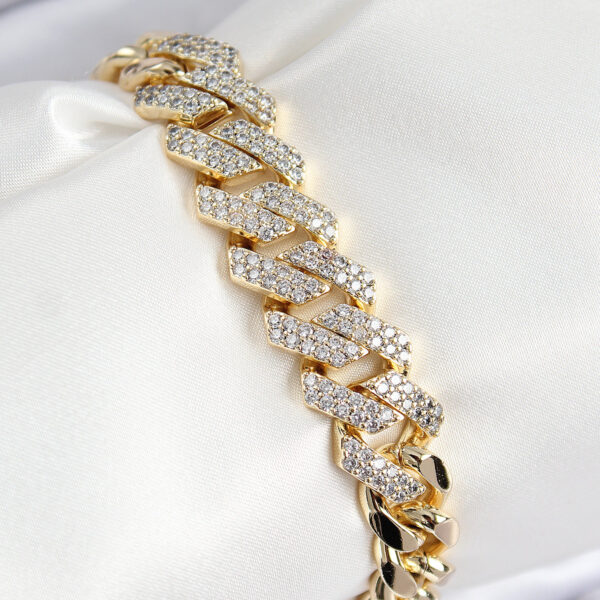 VIP Zirkon Taşlı Cuba Model Gold Renk Bileklik