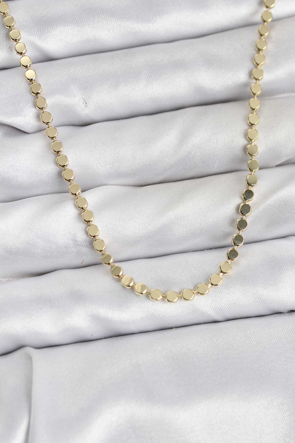 Çelik Zincir Gold Renk Ezme Zincir Model 65 cm Kolye
