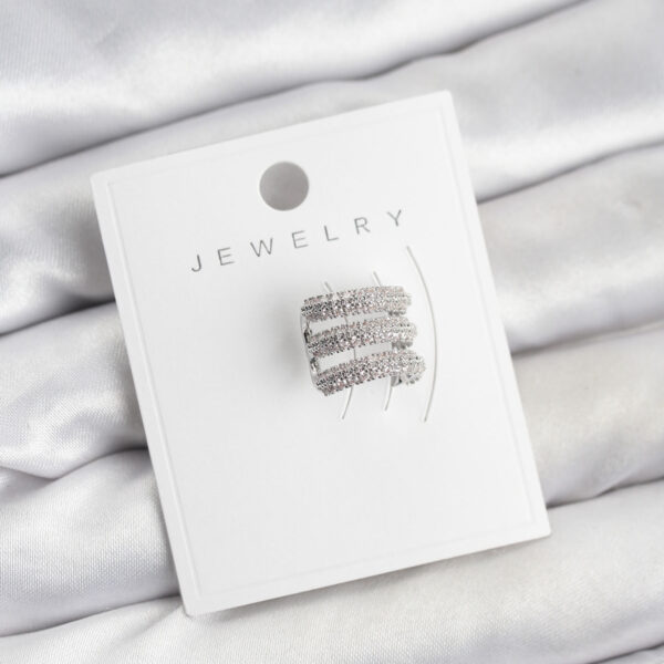 Gümüş Renk Zirkon Taşlı Earcuff Kıkırdak Küpe